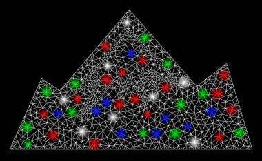 Aydınlık Benekli Parlak Ağ 2d Dağı