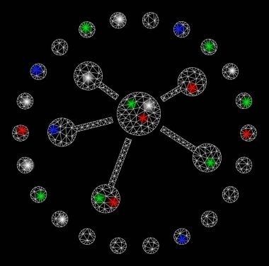 Parlak Kablo Çerçevesi Flaş Noktaları ile Diyagram Bağlantısı