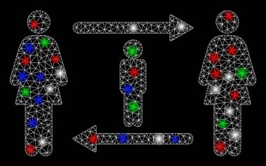 Flaş Noktalı Parlak Ağlı Kadın Erkek Değişimi