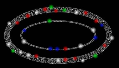 Parlak Kablo Çerçevesi Çift Elips Çerçevesi Flare Benekli