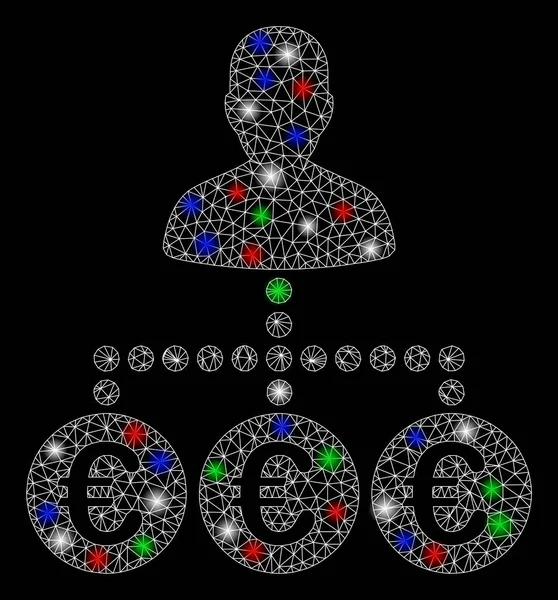 光斑明亮网状钢丝框架欧元支付者 — 图库矢量图片