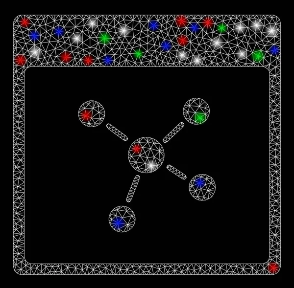 明るいメッシュカーカス接続カレンダーページとフレアスポット — ストックベクタ