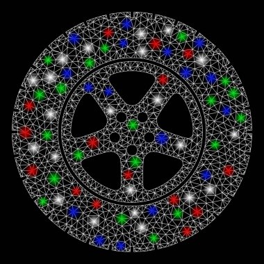 Parlak Ağ Kablo Çerçeveli Fişek Benekli Araba Tekerleği