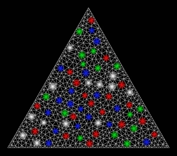 Parlak Kablo Çerçevesi Işık Noktalarıyla Dolu Üçgen