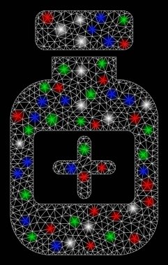 Flaş Noktalı Parlak Ağlı Çerçeve İlaç Şişe