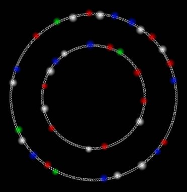 Flaş Noktalı Parlak Ağlı Karkas Çift Yuvarlak Çerçevesi