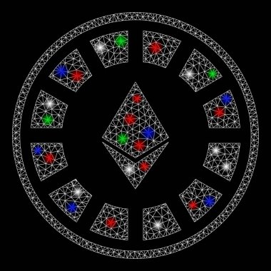 Flaş Noktalı Parlak Kablo Çerçevesi Ethereum Kumarhane Ruleti