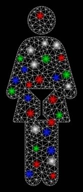 Flaş Noktalı Parlak Kablo Çerçeveli Wc Kadını