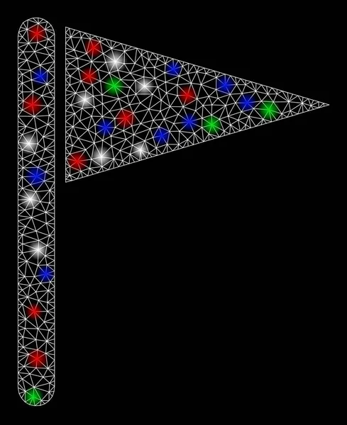 Ljusa Mesh 2d triangel flagga med blixt fläckar — Stock vektor