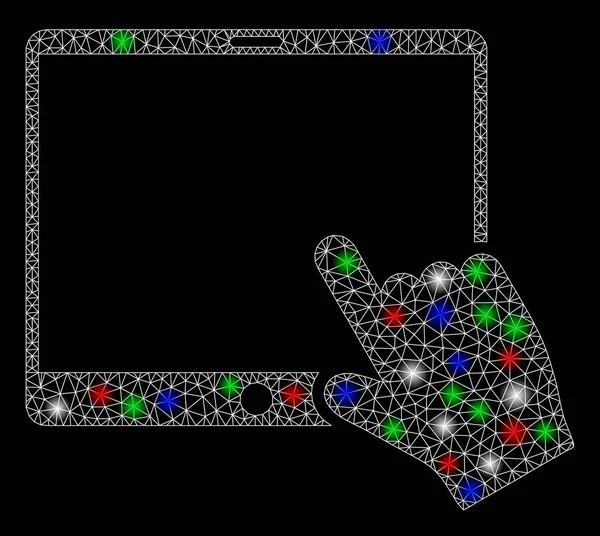 Işık Lekeli Parlak Ağlı El İşaretleyici Tableti — Stok Vektör
