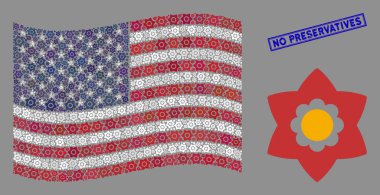 ABD Bayrağı Çiçeğin Biçimlendirilmiş ve Çizilmiş Koruyucu Yok