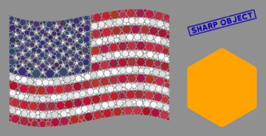 Doldurulmuş Altıgen ve Tehlike Sivri Mührü 'nün Birleşik Devletler Bayrağı Biçimlendirilmiş Bileşimi