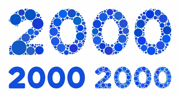 Texto de 2000 dígitos Icono de Composición de Puntos Círculos — Vector de stock