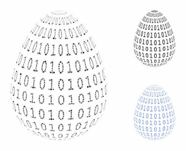 Binary digital abstract egg Composition Icon of Circles clipart