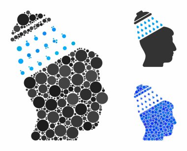 Küresel Ögelerin Beyin Duşu Mozaik Simgesi