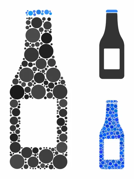 Bierflaschen-Mosaik aus sphärischen Gegenständen — Stockvektor