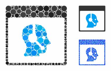 Çağrı merkezi operatörü takvim sayfası Çember Noktalarının Düzenleme Simgesi