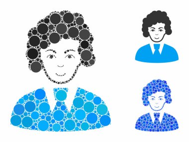 Küresel Ögelerin Yazar Kadın Kompozisyon Simgesi