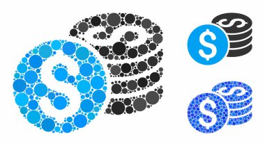 Dolar yığını Çember Noktalar Mozaik Simgesi