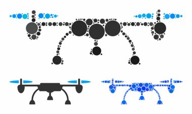 Drone Yuvarlak Noktaların Mozaik Simgesi