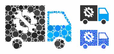 Ekipman Kamyonu Çemberlerin Kompozisyon Simgesi