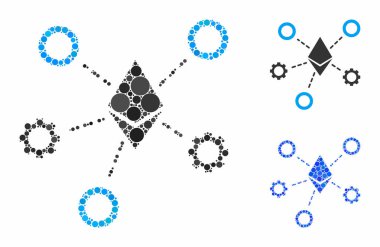 Ethereum Ağı Düğümleri Çember Noktalarının Bileşimi Simgesi