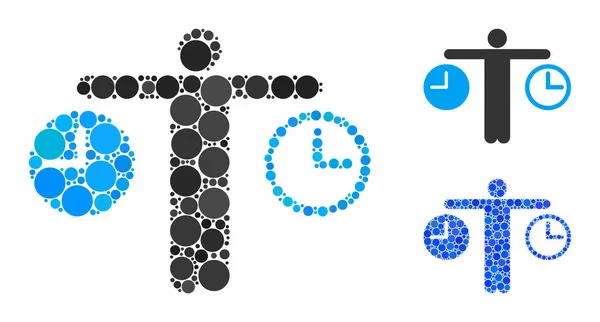 Confronta il tempo Mosaico Icona di punti rotondi — Vettoriale Stock