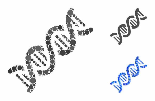 DNA espiral Mosaic Ícone dos Círculos — Vetor de Stock