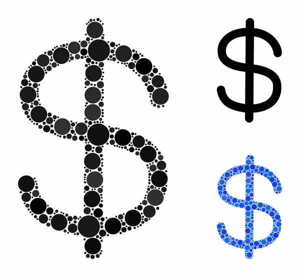 Dollar Composition Icon of Round Dots — Stockvector