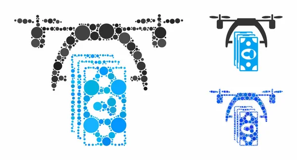 Pago con dron Icono de composición de puntos de círculo — Vector de stock