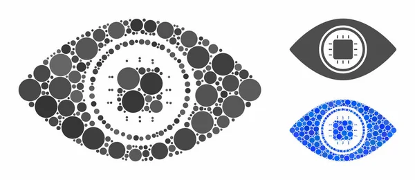 Lentille électronique pour les yeux Mosaic Icon of Circles — Image vectorielle