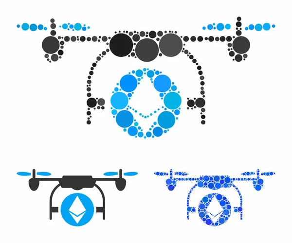 Äthereum airdrone zusammensetzung symbol der runden punkte — Stockvektor
