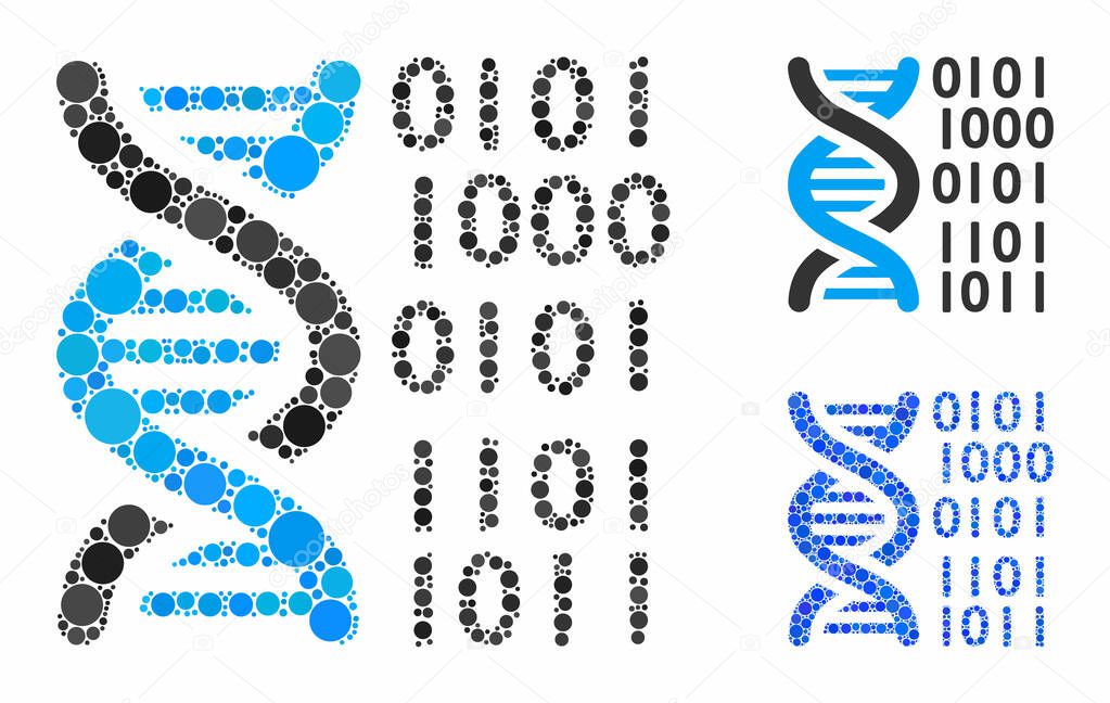 DNA binary code Composition Icon of Circles