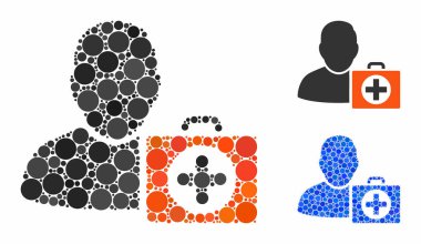 İlk yardım görevlisi Mozaik Çember Noktaları Simgesi