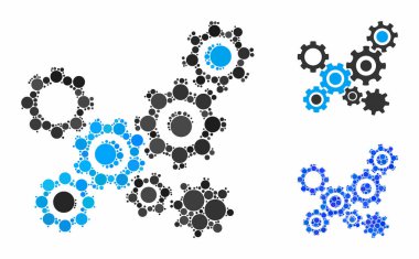 Vites Mekanizması Yuvarlak Noktaların Bileşimi Simgesi