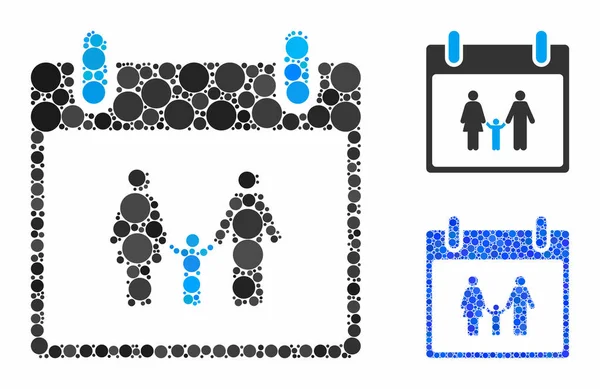 Día del calendario familiar Composición Icono de Círculos — Archivo Imágenes Vectoriales