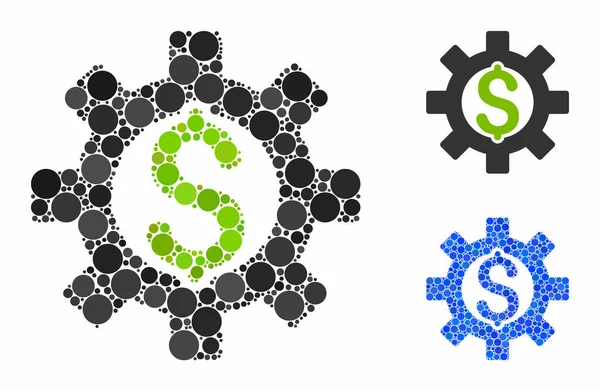 Desarrollo financiero Mosaico Icono de Circle Dots — Vector de stock