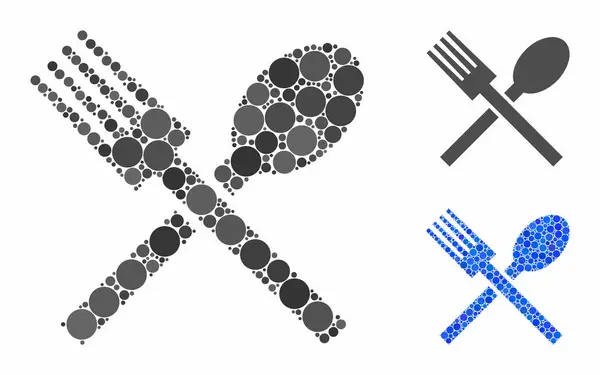 Icône mosaïque alimentaire d'articles sphériques — Image vectorielle