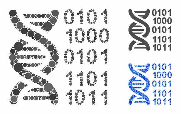 Composition du génome Icône d'objets sphériques — Image vectorielle