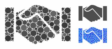 Çember Noktalarının Tokalaşma Mozaik Simgesi