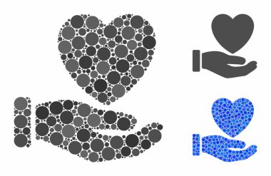 Kalp bakımı eli Küresel Ögelerin Mozaik Simgesi