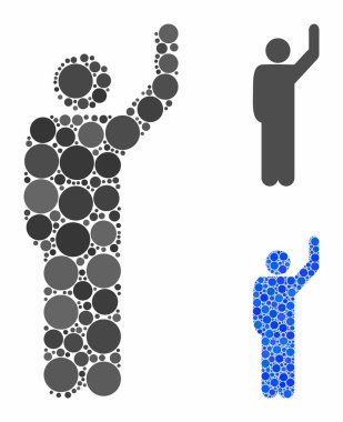 Otostop pozu Çember Noktalarının Mozaik Simgesi