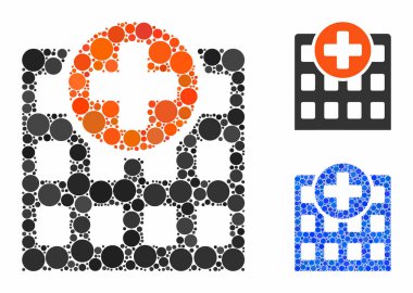 Hastane Küresel Ögelerin Mozaik Simgesi