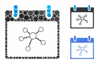 Takvim Gününü Çember Noktalarının Mozaik Simgesini Bağlar