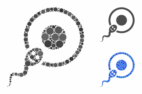Счастливое оплодотворение спермы икона сфер "Мозаика" — стоковый вектор