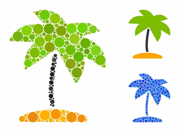 Островная тропическая пальмовая икона Круглых точек — стоковый вектор