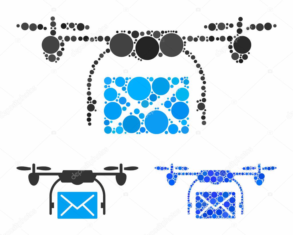 Mail delivery drone Composition Icon of Circles