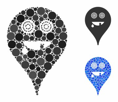 Manyak gülen surat işaretleyici Yuvarlak Noktaların Kompozisyon Simgesi