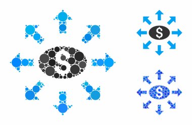 Yuvarlak Noktaların Toplu Nakit Bileşimi Simgesi