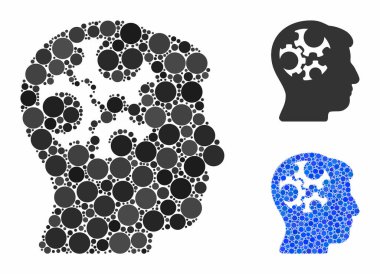 Küresel Ögelerin Zihin Dişlileri Bileşimi Simgesi